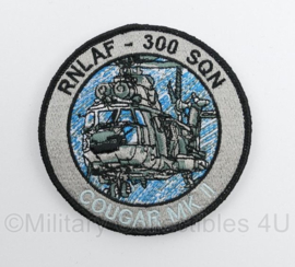 KLU Koninklijke Luchtmacht RNLAF Royal Netherlands Air Force 300 SQN Cougar MK II embleem - met klittenband - diameter 9 cm