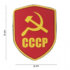 Uniform landsvlag Rusland "CCCP" embleem 3D PVC - met klittenband - Schild CCCP rood/geel - 8 x 6 cm