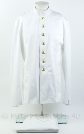 KM Koninklijke Marine witte tropen uniform jas met opstaande kraag en broek Toetoep - Zeldzaam - maat 56,5 jasje (=XL) en 55 3/4 broek -  origineel