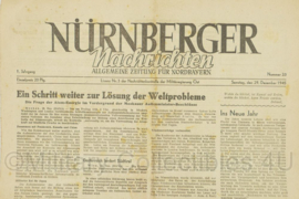 WO2 Duitse krant Nurnberger Nachrichten Nordbayern nr. 23 29 december 1945 - 47 x 32 cm - origineel