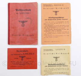 WO2 Duits Postsparbuch document set 4 delig - origineel Wo2 Duits