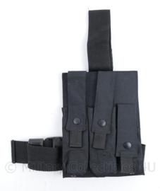 KMAR en Politie Dropleg pouch legpanel met MP5 en 9mm magazijntassen - zwart - 17,5 x 3 x 23 cm - licht gebruikt - origineel