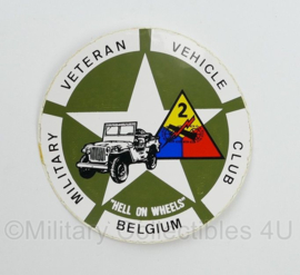 Military Veteran Vehicle Club Belgium sticker set - diameter 10 cm - origineel