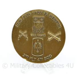 Zeldzame coin US Ambassadr to Iraq PSD HHB FWD 1/127 FA SECFOR 2nd PLT 4th SQD - diameter 5 cm - origineel