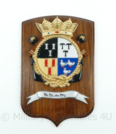 Koninklijke Marine Hr. Ms. van Nes wandbord - afmeting 25 x 18 x 2 cm - origineel