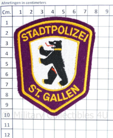 Zwitserse Stadtpolizei ST Gallen embleem - 9,5 x 7,5 cm - origineel