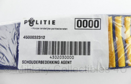 Nederlandse Politie epauletten schouderbedekking Agent - huidig model - nieuw in verpakking - 13 x 5 cm - origineel