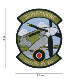 Embleem stof Supermarine Spitfire MK XIV - 11 x 8,5 cm.