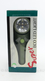 Super Eco LED light Army Green Flashlight zaklamp met 12Volt lader en magneet