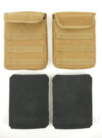 Profile Equipment Coyote MOLLE tassen met Rabintex kogelwerende zijplaten voor vest - 21 x 17½ x 3 cm - origineel