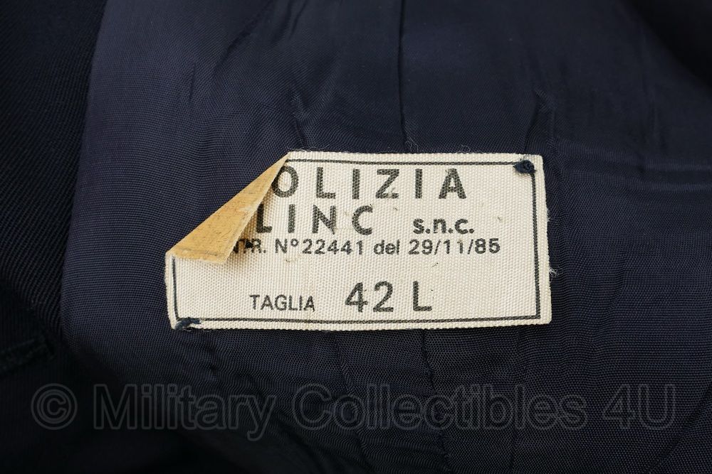 Italiaanse Polizia Di Stato uniform met kraagspiegels - jas maat 42L, broek maat 44-6-R - origineel