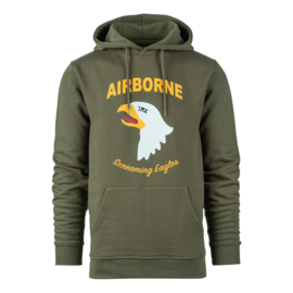 Hoodie 101st Airborne Division - nieuw gemaakt - GROEN