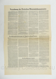 Duitse krant Leinziger Volkszeitung 23 juni 1948 - 47 x 32 cm - origineel