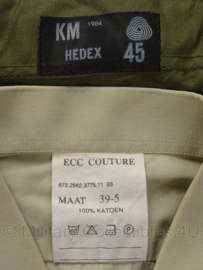 Korps Mariniers Kazerne Tenue dun overhemd met broek - maat shirt 39-5 en maat broek 45 - origineel