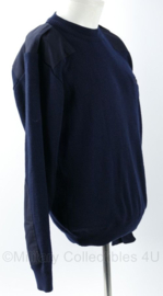 Nederlandse Commando trui donkerblauw - ronde hals en borstzak - 50% wol - maat 4 = Medium  - gedragen - origineel