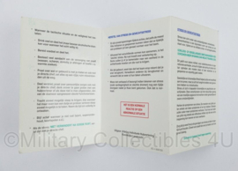 KL Nederlandse leger Preventie & Eerste Hulp bij Warmteletsels Instructiekaart set - 15 x 10 cm - origineel