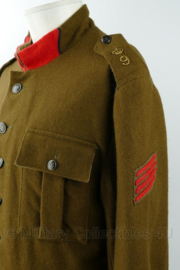 WO2 Belgische leger 9e linie regiment field jacket 1915 - 4 dienstjaren rang Korporaal - maat Extra Large - replica