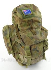 Australian Army backpack Auscam rugzak met zijtassen - met embleem - jelly bean camo - 35 x 55 x 25 cm - gebruikt - origineel