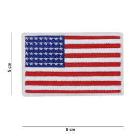 Uniform landsvlag USA - witte rand - 8 x 5 cm - WO2 model met 48 sterren