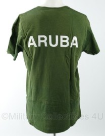 KMARNS Korps Mariniers ARUBA "Ken Mijn Kracht"shirt groen - maat Medium - gedragen - origineel