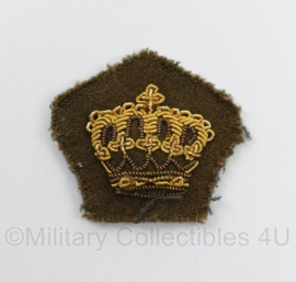 KL Nederlandse leger Koninklijke Kroon van goudkleurig draad voor het uniform - 4 x 3,5 cm - origineel