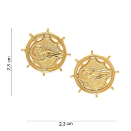 US Army Transportation Corps collar insignia SET metaal - 2,3 x 2,3 cm