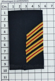 Nederlandse Brandweer donkerblauw stof epauletten - rang asprirant Onderbrandmeester - 5,5 x 9,5 cm - paar - origineel