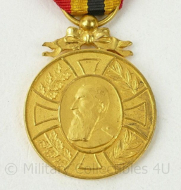 Belgische jubileummedaille Koning Leopold II - 8½ x 3½ cm - Origineel
