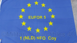 Defensie Banja Luka Bosnië Kompaniegebouw EUFOR 5 1(NLD)NFO Coy vlag - 226 x 140 cm - origineel