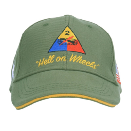Baseball cap WWII 2nd Armored Division - Hell on Wheels - GROEN