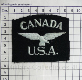 WW2 Canada RCAF US Canadian USA Shoulder Title Patch Uncut Insignia Pair - 8 x 7 cm - origineel