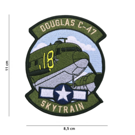 Embleem stof Douglas C-47 SKYTRAIN - 11 x 8,5 cm.