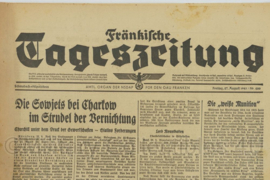 WO2 Duitse krant Tageszeitung nr. 200 27 augustus 1943 - 47 x 32 cm - origineel