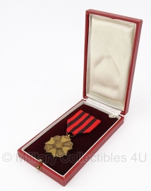 Belgische "Burgerlijk ereteken" Bronze medaille met doosje - Origineel