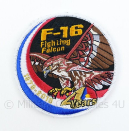 KLU Luchtmacht F16 F-16 Fighting Falcon 40 years embleem - met klittenband - diameter 9 cm