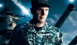 US Navy NWU 1 branch tape/naamlint SET blue/gold - Battleship Liam Neeson 'Shane' - nieuw gemaakt