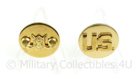 US Army enlisted collar disc pair Chemical Corps - diameter 25,93 mm - origineel WO2