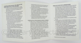 KL Landmacht Aide Memoire voor SFOR Commandanten - 1997 - afmeting 10 x 15 cm - origineel