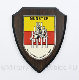 KL Nederlandse leger Münster NL National Support Unit wandbord - 18,5 x 14,5 x 1,5 cm - origineel