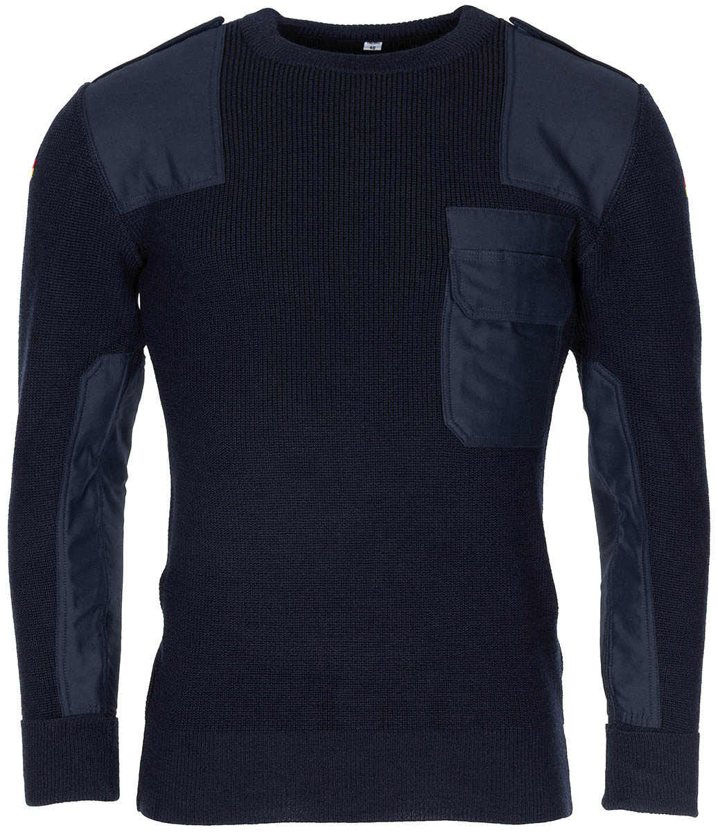 Bundeswehr Duitse  leger Donkerblauwe  trui model - maat 54 = Large = Dames 48 - nieuw -  80% wol - origineel