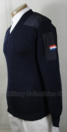 KLU luchtmacht trui met V hals donkerblauw 50% wool superwash - maat 6 - ongedragen - origineel