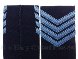 KLU Koninklijke Luchtmacht schouderstukken blauw met blauw - Sergant-Majoor - origineel