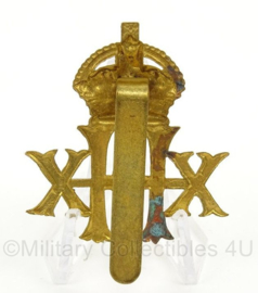 WO2 Britse baret of pet insigne 20th Hussars Regiment - afmeting 3,5 x 5 cm - origineel