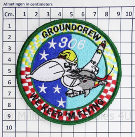 KLu Koninklijke Luchtmacht embleem Groundcrew 306 squadron We Keep 'M Flying  - met klittenband  - 9 cm. diameter