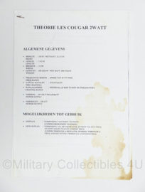 Defensie handout Theorie Les Cougar 2Watt - 29,5 x 21 cm - origineel