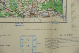 WW2 British War Office map 1943 Central Europe Nurnberg - 83 x 63,5 cm - origineel