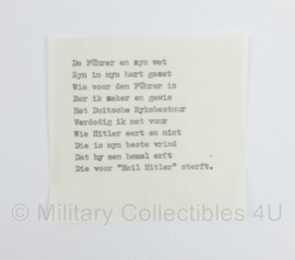 WO2 NSB of verzet gedichtje  - 10,5 x 10 cm - origineel