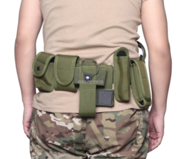 Tactical belt Green -  10 DELIG  - inclusief tassen en holster