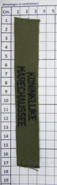 Koninklijke Marechaussee straatnaam Zwart op groen - 17 x 3 cm -  origineel
