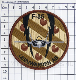 KLU Luchtmacht F35 F-35 Leeuwarden AB embleem - Joint Strike Fighter Lightning  -  met klittenband - diameter 9 cm
